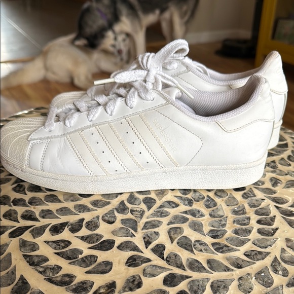 Adidas White Superstar Sneakers - Picture 1 of 13